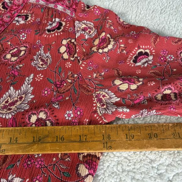 Knox Rose Dress M pinks cream floral midi boho coquette whimsical milkmaid - Picture 4 of 7